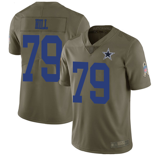 Men Dallas Cowboys Limited Olive Trysten Hill #79 2017 Salute to Service NFL Jersey->dallas cowboys->NFL Jersey
